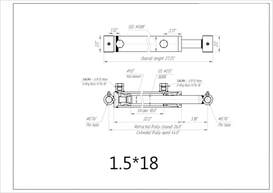 重荷用水力シリンダー 双作用型 望遠鏡用水力シリンダー 耐生性